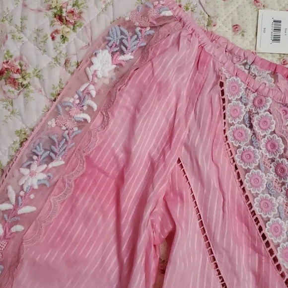 Loveshackfancy Chelie dress pink Zinnia embroidered fairy floral eyelet trims 4